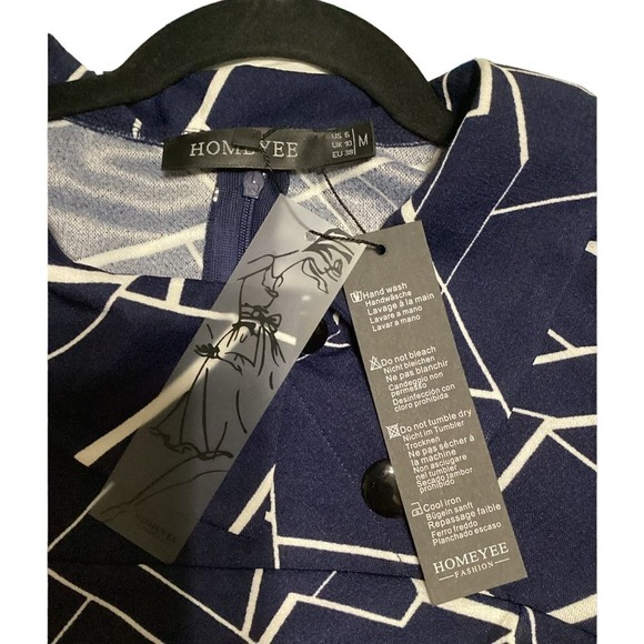 Homeyee Women's Geometric Print Fitted‎ Career Casual Pencil Dress - Size M - Picture 3 of 13